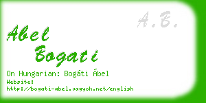 abel bogati business card