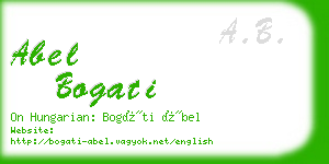 abel bogati business card